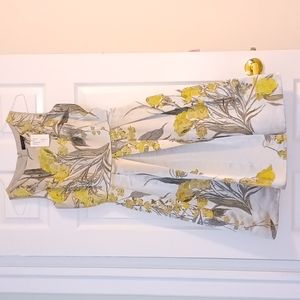 Carmen Marc Valvo New Silver Floral Cocktail Dress